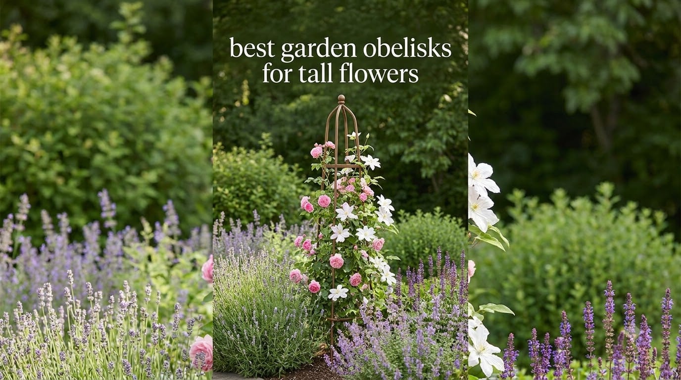 best garden obelisks for tall flowers